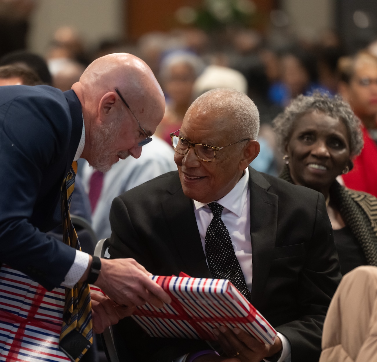 MLK Dinner guest speaker receives a gift