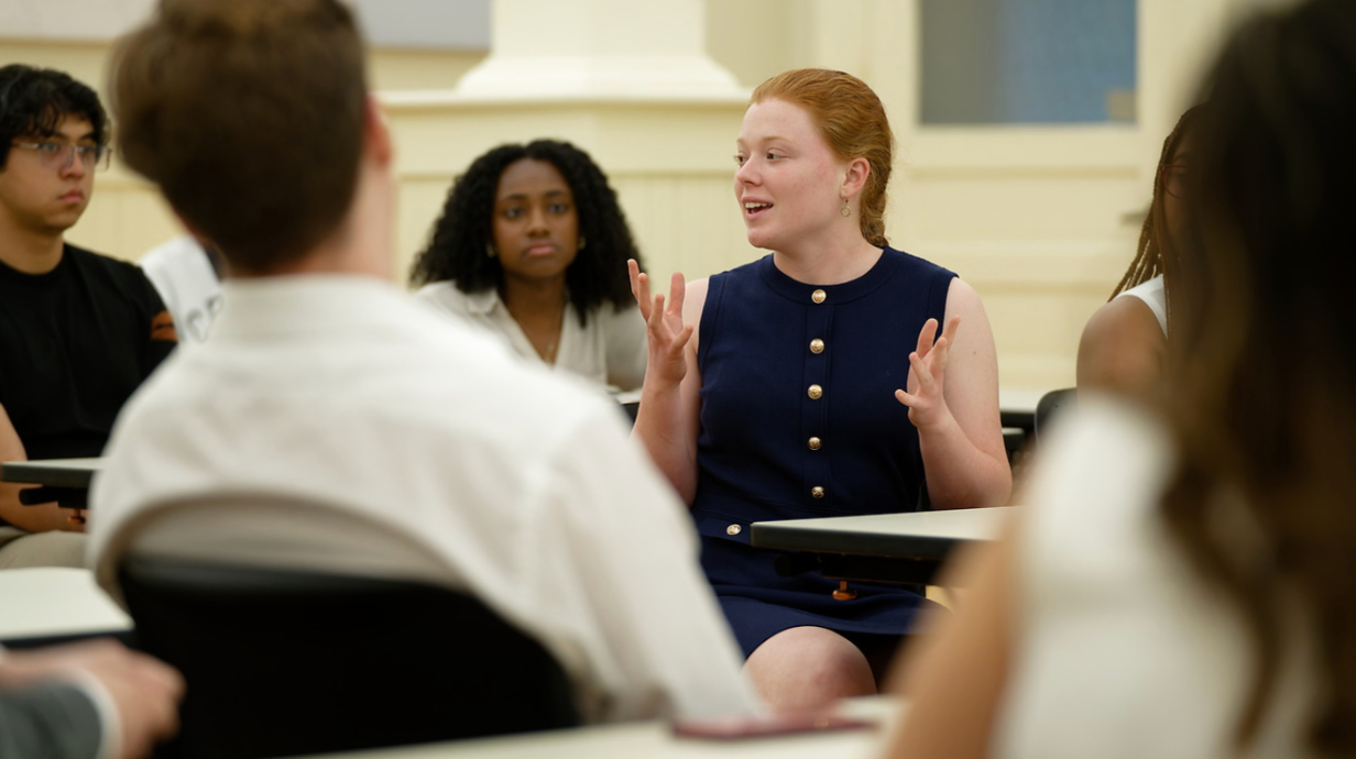 Croft students in a classroom discussion