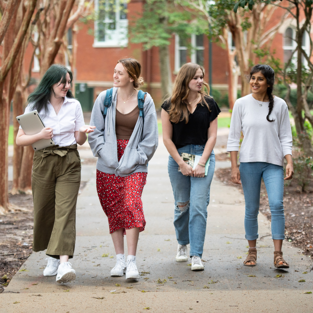 Croft students walking down the sidewalk
