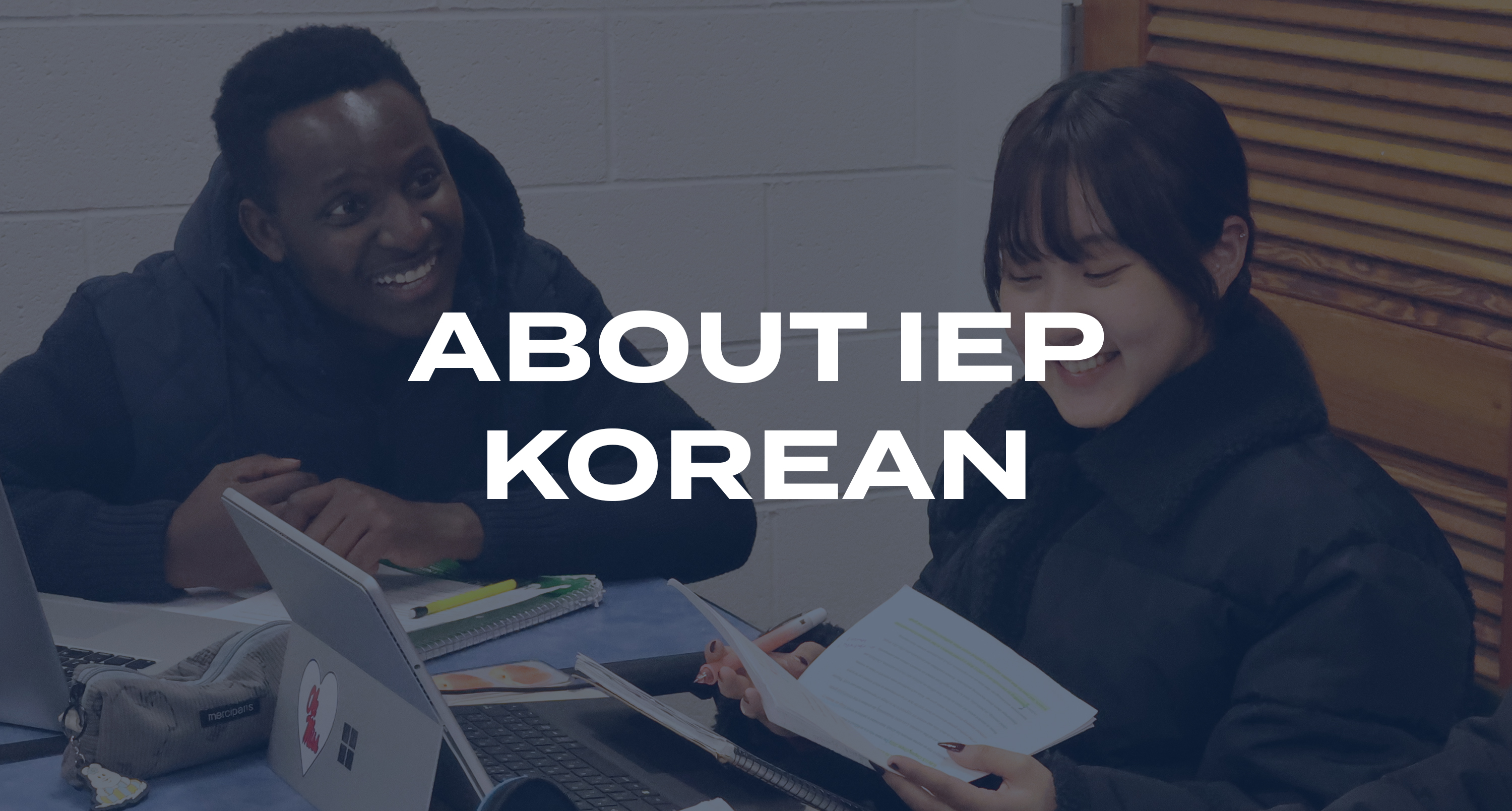 A group of students studies English in a class for the Intensive English Program