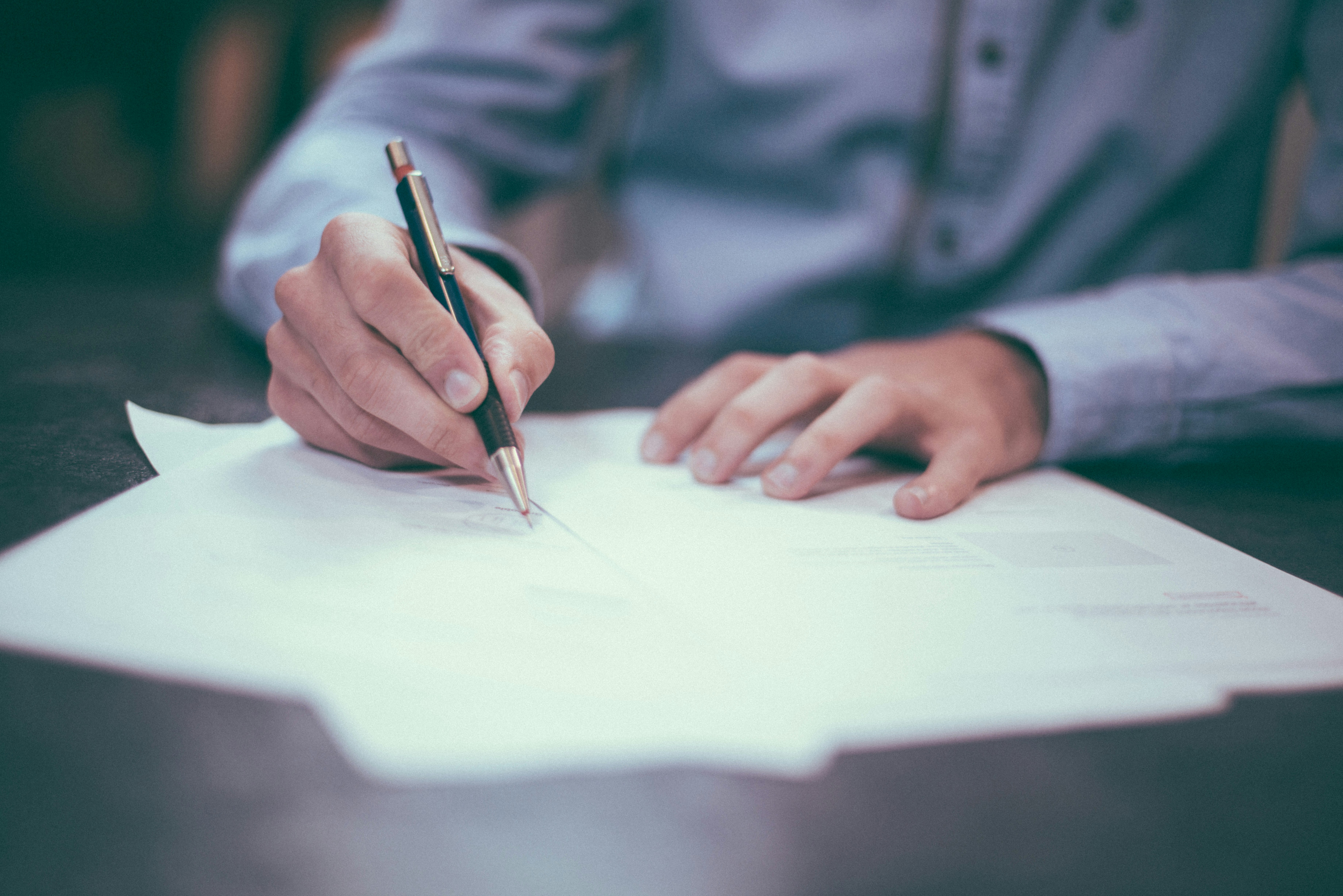 person filling out a form 