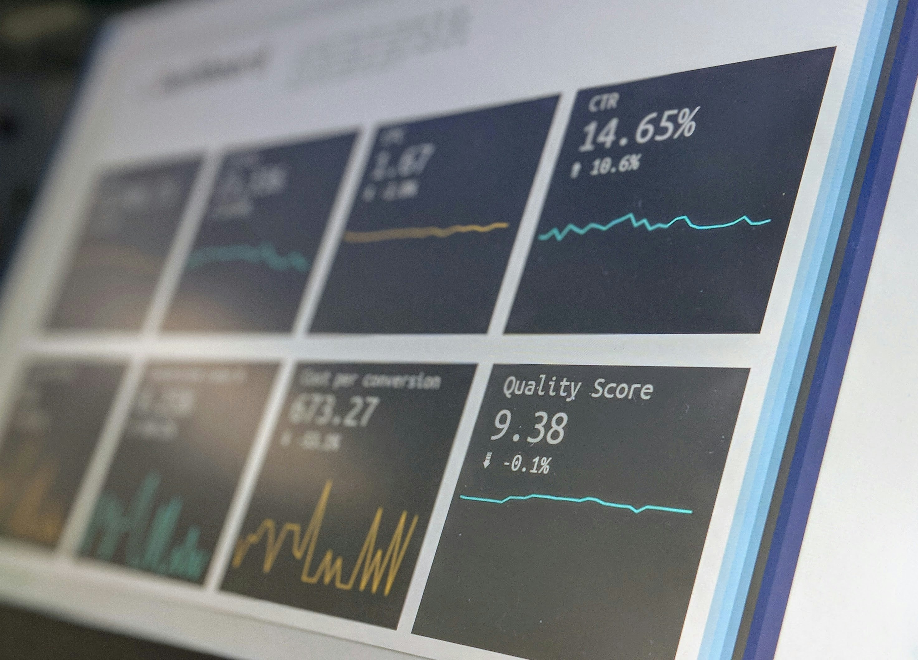 Data on a computer screen 