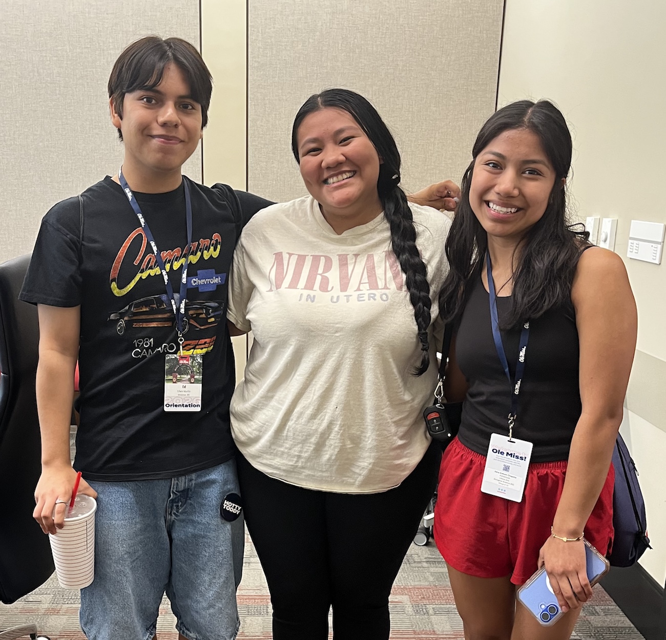First-gen students pose at Orientation.