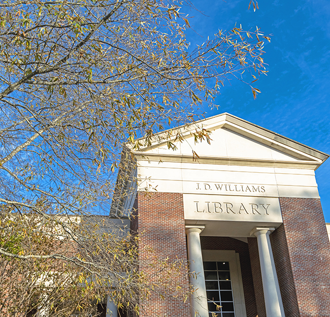 J.D. Williams Library with foliage