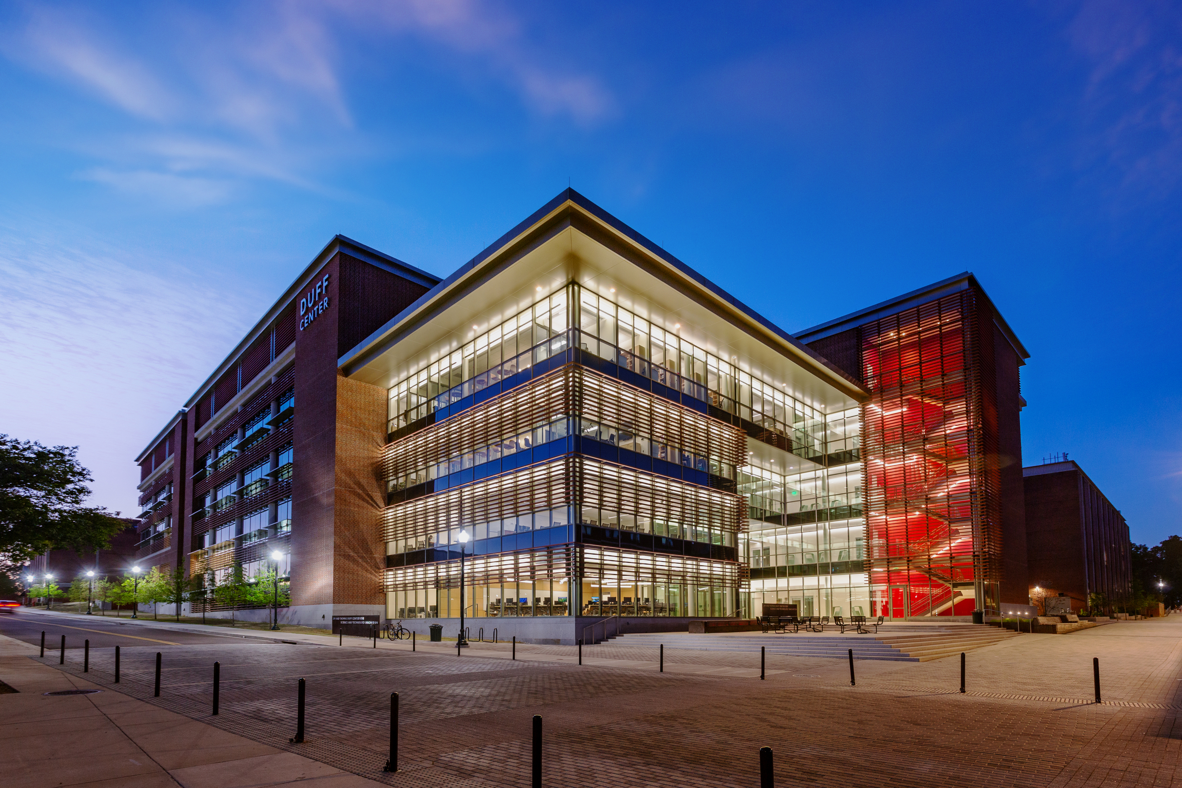 image of the duff center at night laminated