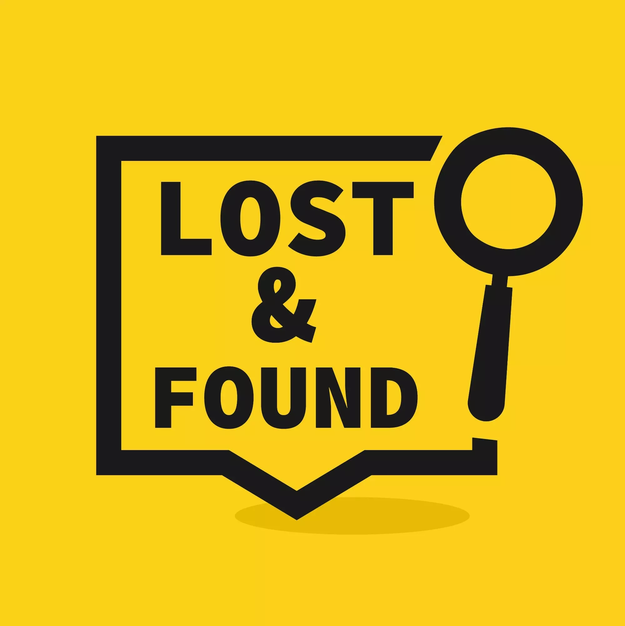 Text saying : lost adn found