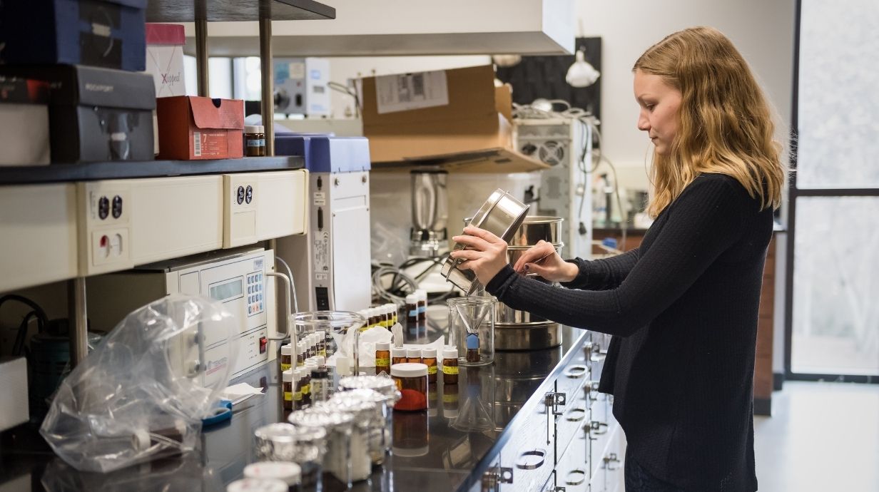 Researcher working in a lab