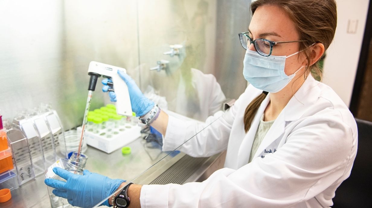 Researcher in lab