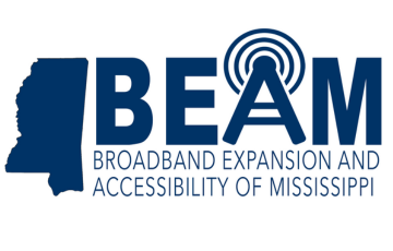 Logo for the Office of Broadband Expansion and Accessibility of Mississippi (BEAM)