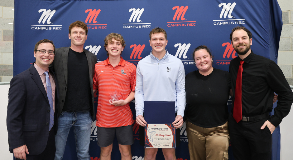 Student employees receiving award.
