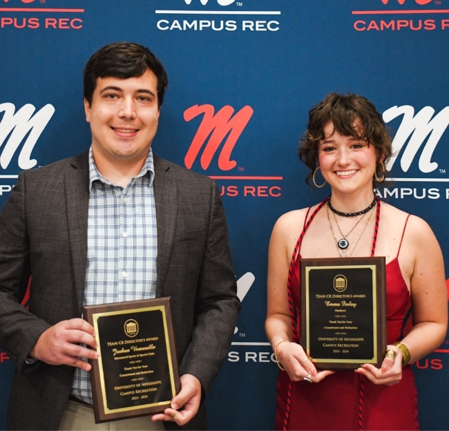 Two student employee award winners