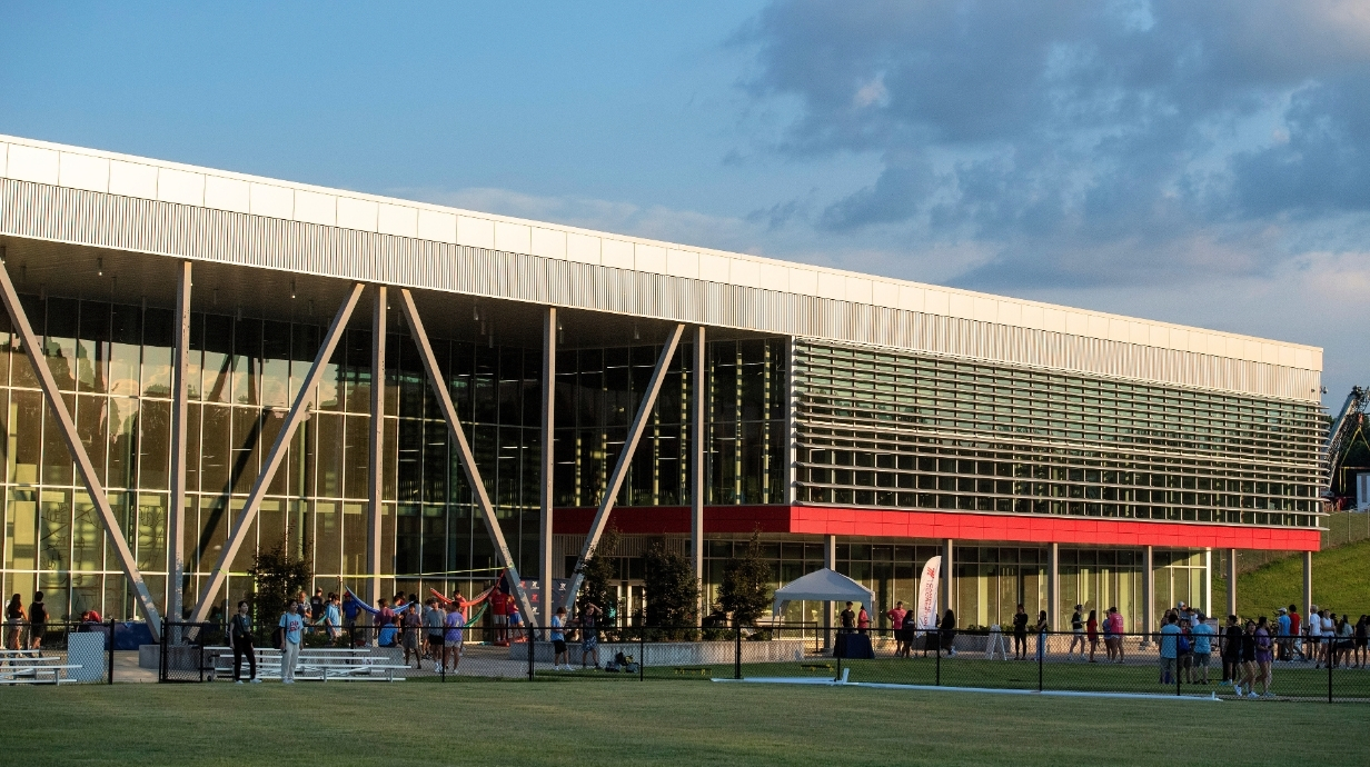 Front view of the South Campus Recreation Center