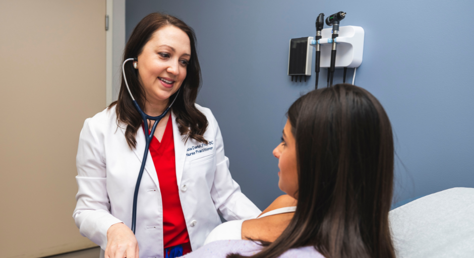 Provider examines patient.
