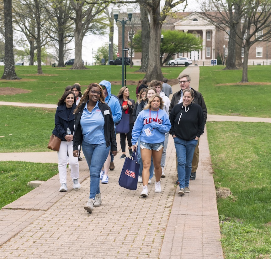 Ole Miss campus tour for prospective students