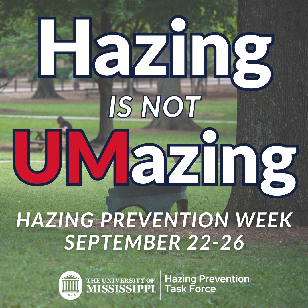 Hazing Prevention Week is September 22–25. Hazing is not UMazing.