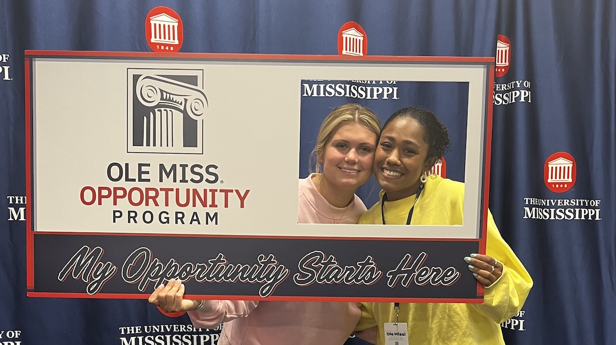 OMO scholars post in a photo frame reading "My Opportunity Starts Here."