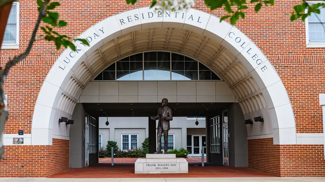 Luckyday residential college archway exterior