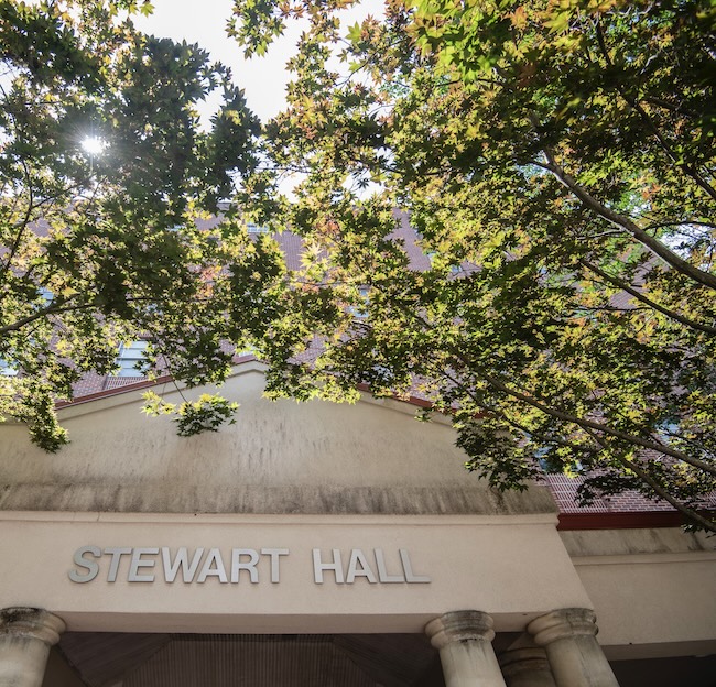 Photo of the outside of Stewart Hall