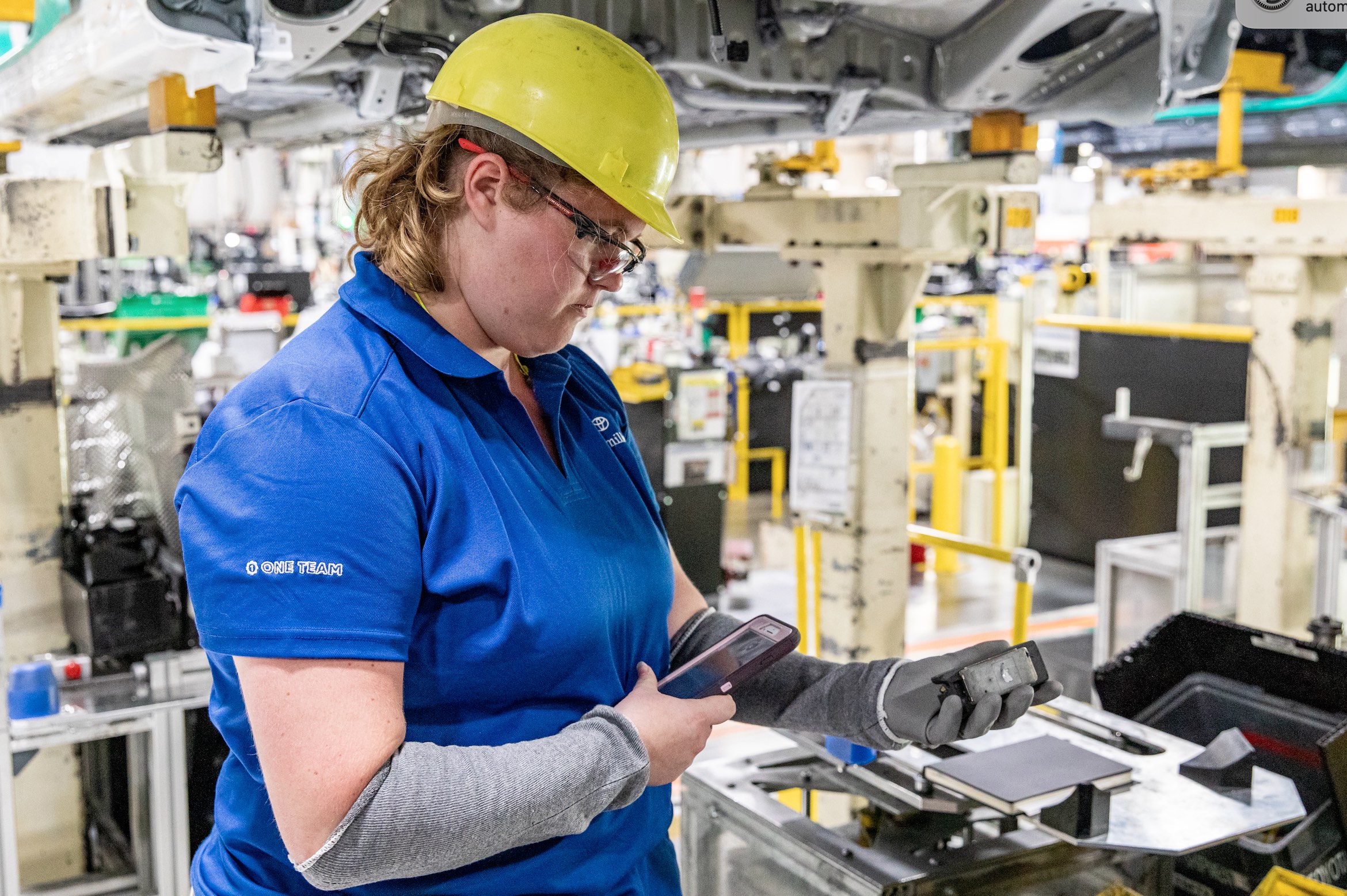 student working in Toyota factory