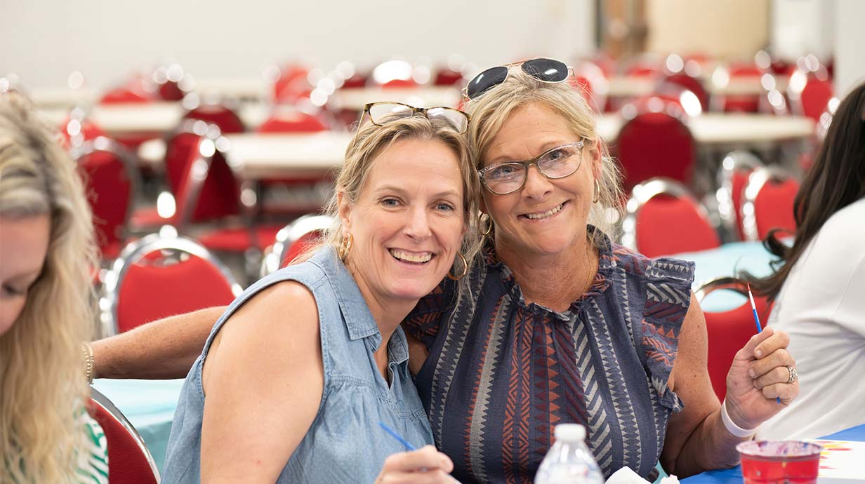 Two UM staffers at the Studio Whimzy event during Staff Appreciation Week