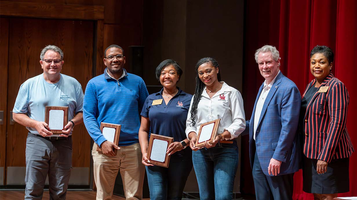 UM staff members receive awards from Chancellor Glenn Boyce