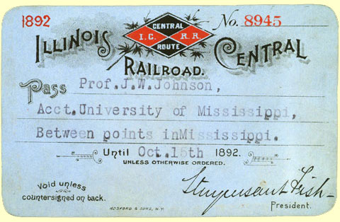 Illinois Central Railroad Pass