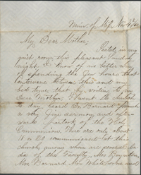 Handwritten letter dated 4 November 1860 from Will Nelson to Maria C. Nelson.