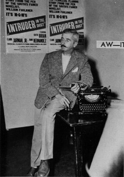 Faulkner during the filming of Intruder in the Dust