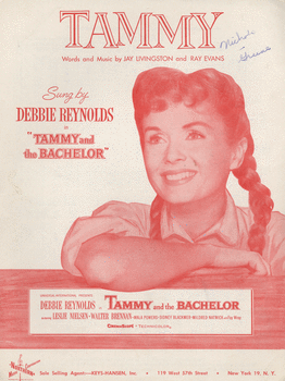 Sheet Music of Jay Livingston and Ray Evans' 'Tammy' (New York: Northern Music Corporation, 1956).