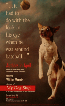 Advertising poster, inscribed by Willie Morris.  Advertising poster the book My Dog Skip.