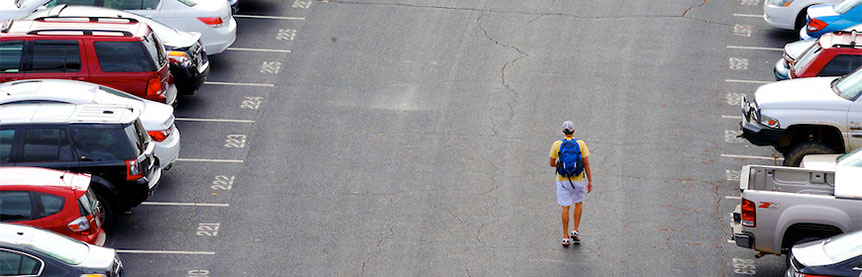 Student in Parking Lot