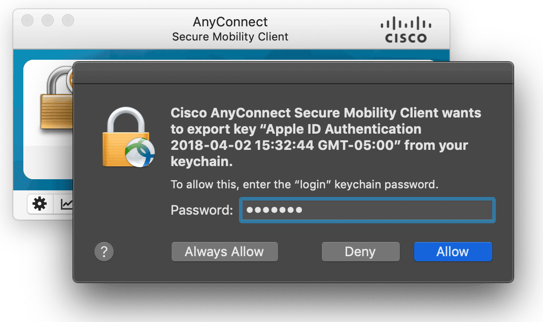 Open Cisco AnyConnect Secure Mobility application image