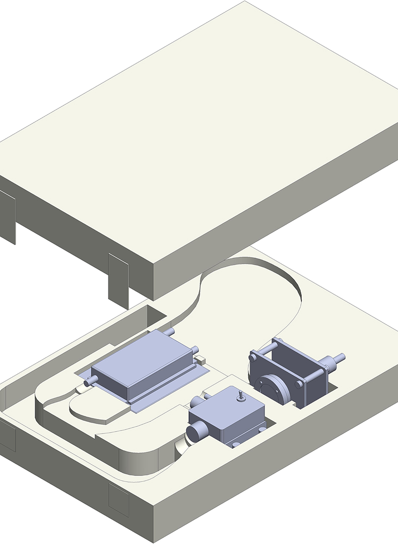A diagram showing components of an experiment.