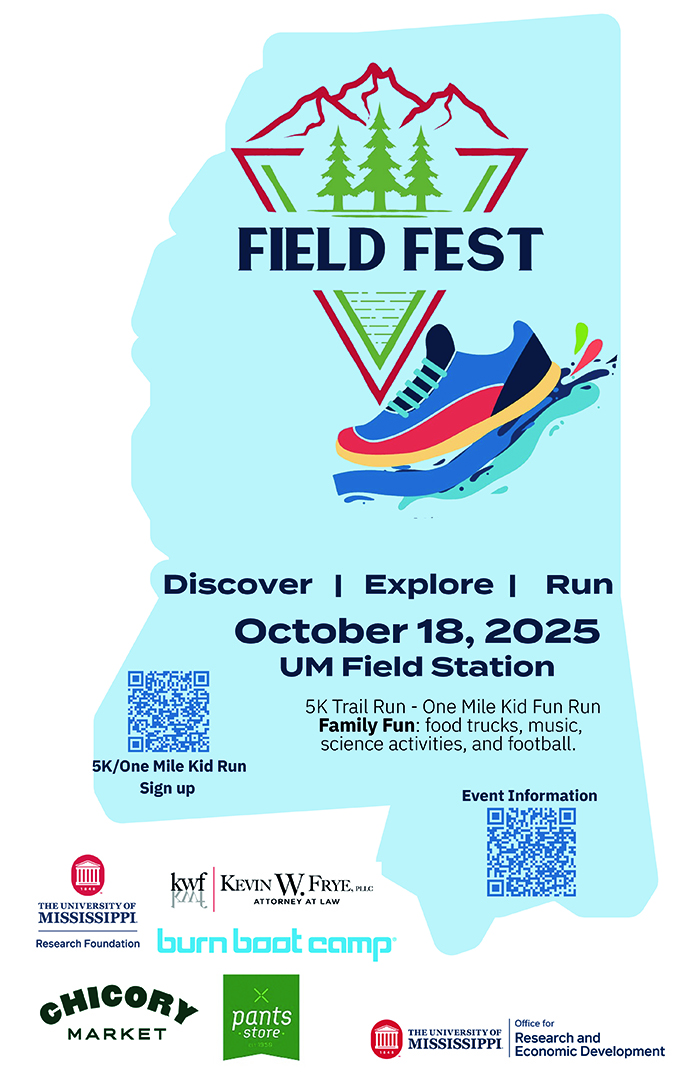 Event poster for the University of Mississippi's inaugural Field Fest.