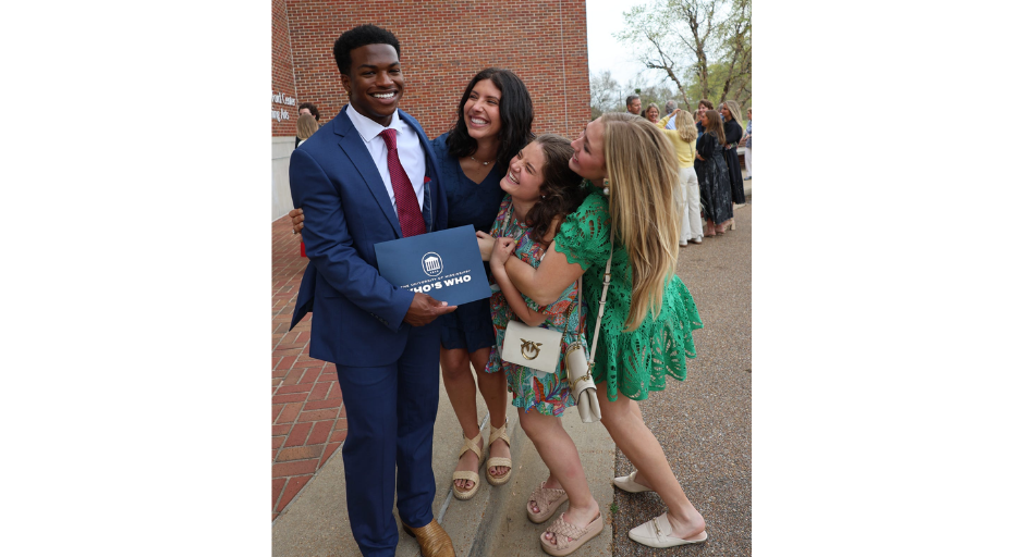 Jakota White (left) celebrates with fellow honorees Riley Dellenger, Maggie McKinnis and Julia Case at the Who’s Who and Hall of Fame Ceremony. Submitted photo