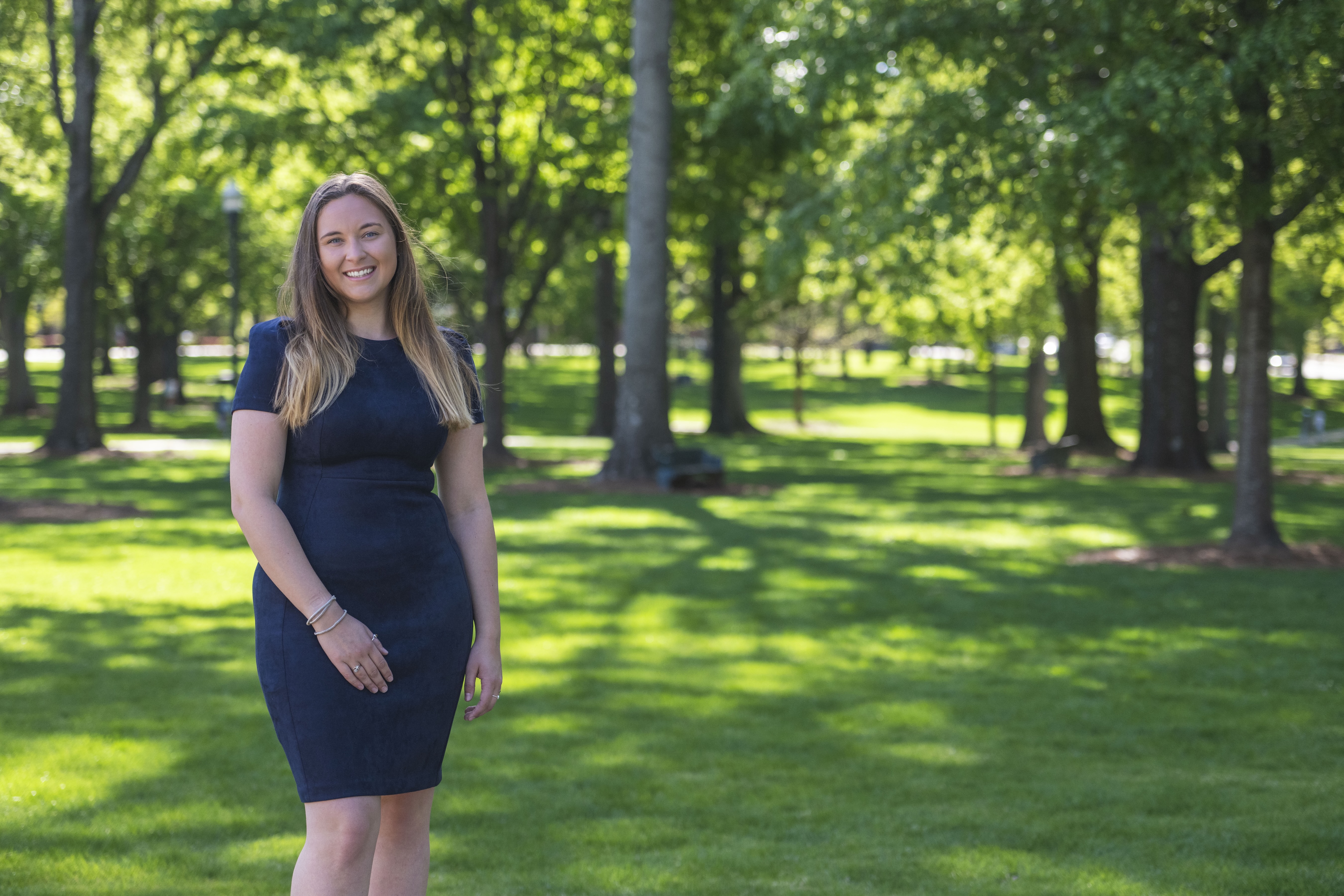 Image of Stephanie Handford standing in the Grove. 