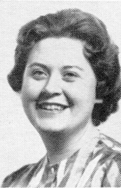 Black-and-white yearbook photo of a young woman.