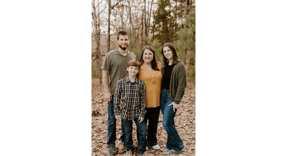 Keisha Harrison pictured with her husband, daughter and son.