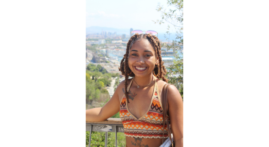 An image of Bre'Anna Coleman smiling while in Barcelona