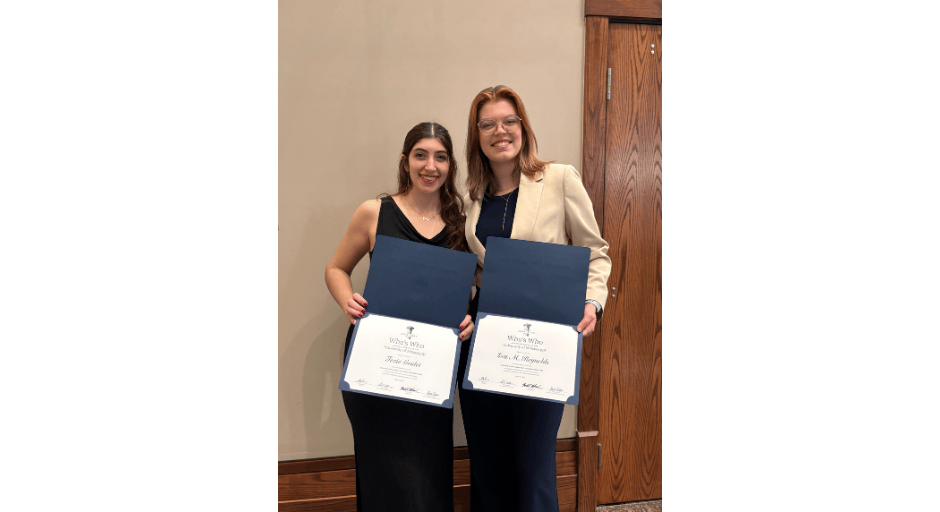 Eva Reynolds (right) and Tozie Goulet (left) celebrate after the 2025 Who's Who celebration.