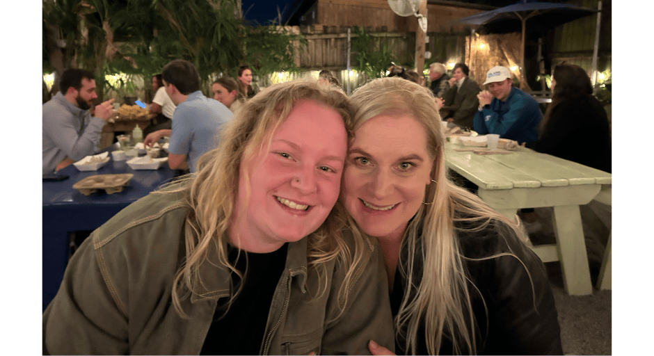 An image of Merritt Tompkins and Kristin Tompkins at a taco stand in New Orleans