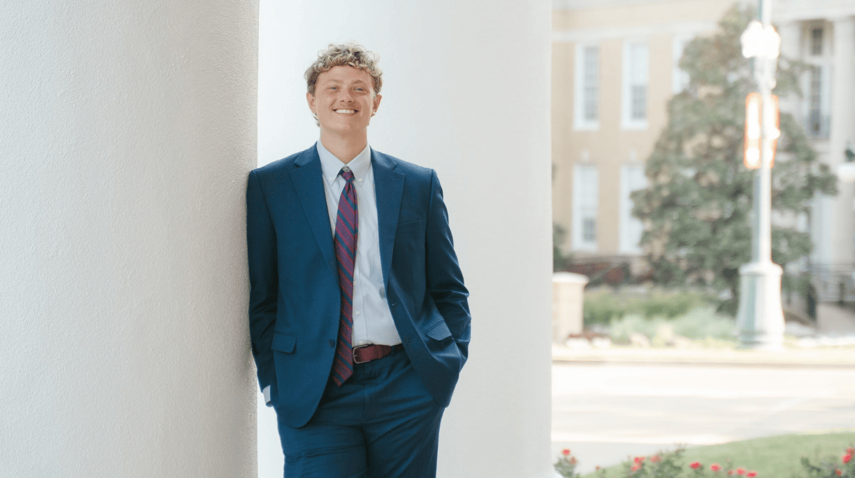 An image of Jesse Gordon outside at the Lyceum.