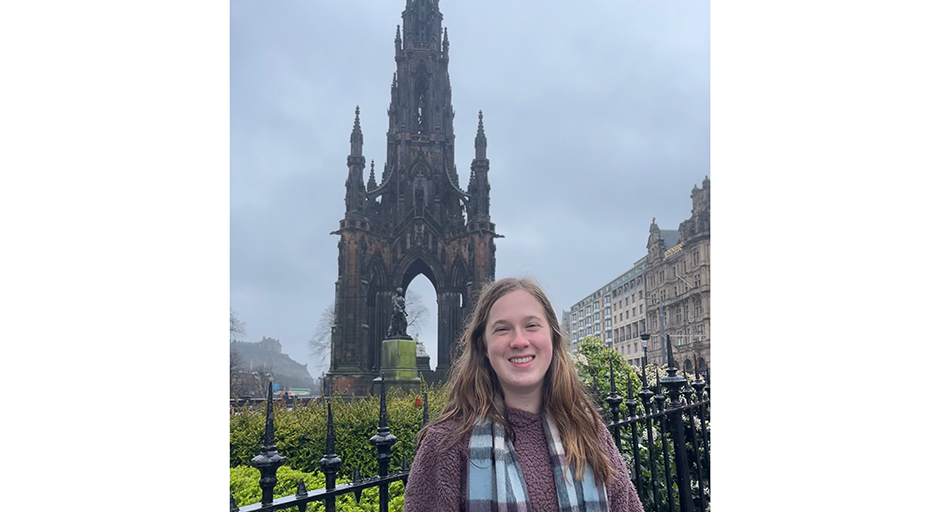 Bacon visits Edinburgh during study abroad.