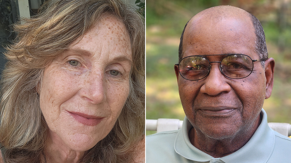 Headshots of a woman and a man.