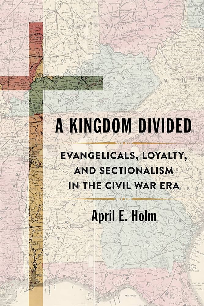 An image of a map with a cross on top. Title reads: "A Kingdom Divided: Evangelicals, Loyalty, and the 