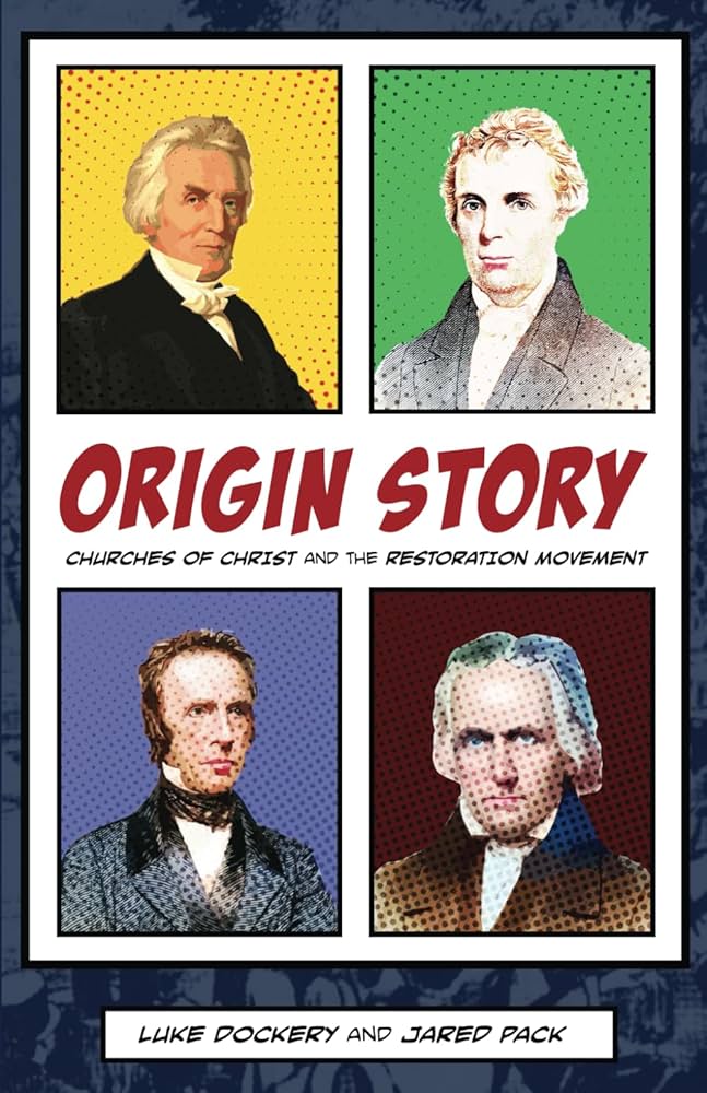 book cover of 4 men heads in pop art style