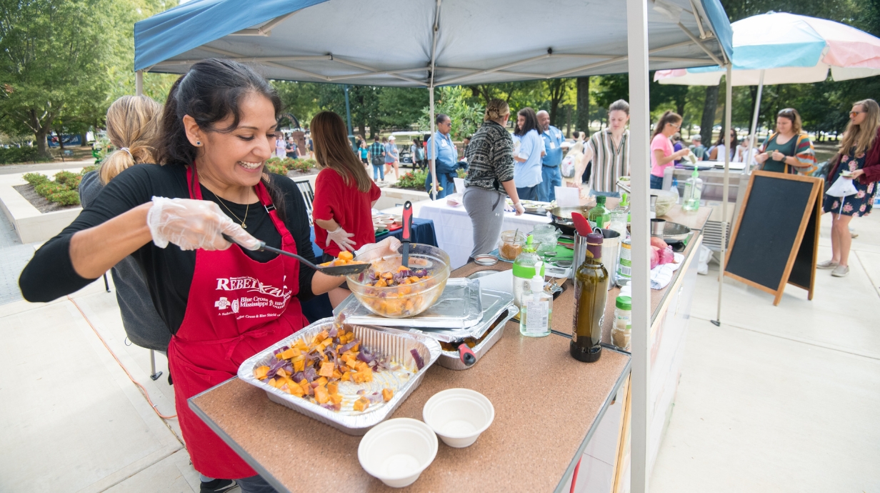 Bachelor of Science in Dietetics and Nutrition food tent connects with students across campus.