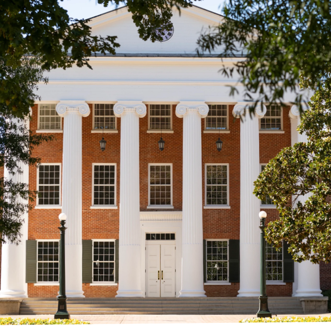 Exterior shot of Lyceum building on University of Mississippi's campus