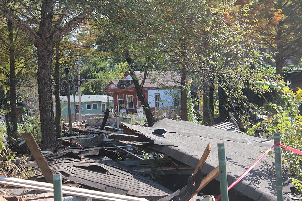 Image of Shotgun Shacks after demolition