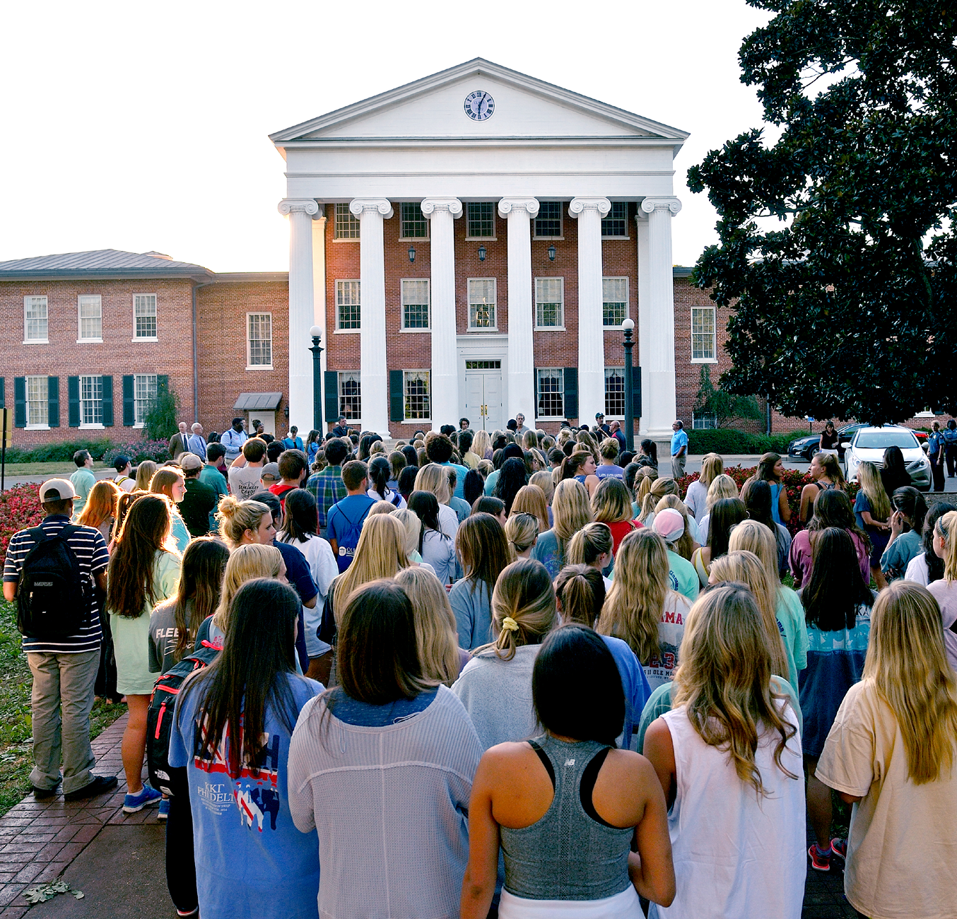 Ole Miss students gather for a candlelight vigil after one of the many active shooter situations in public places in the United States.